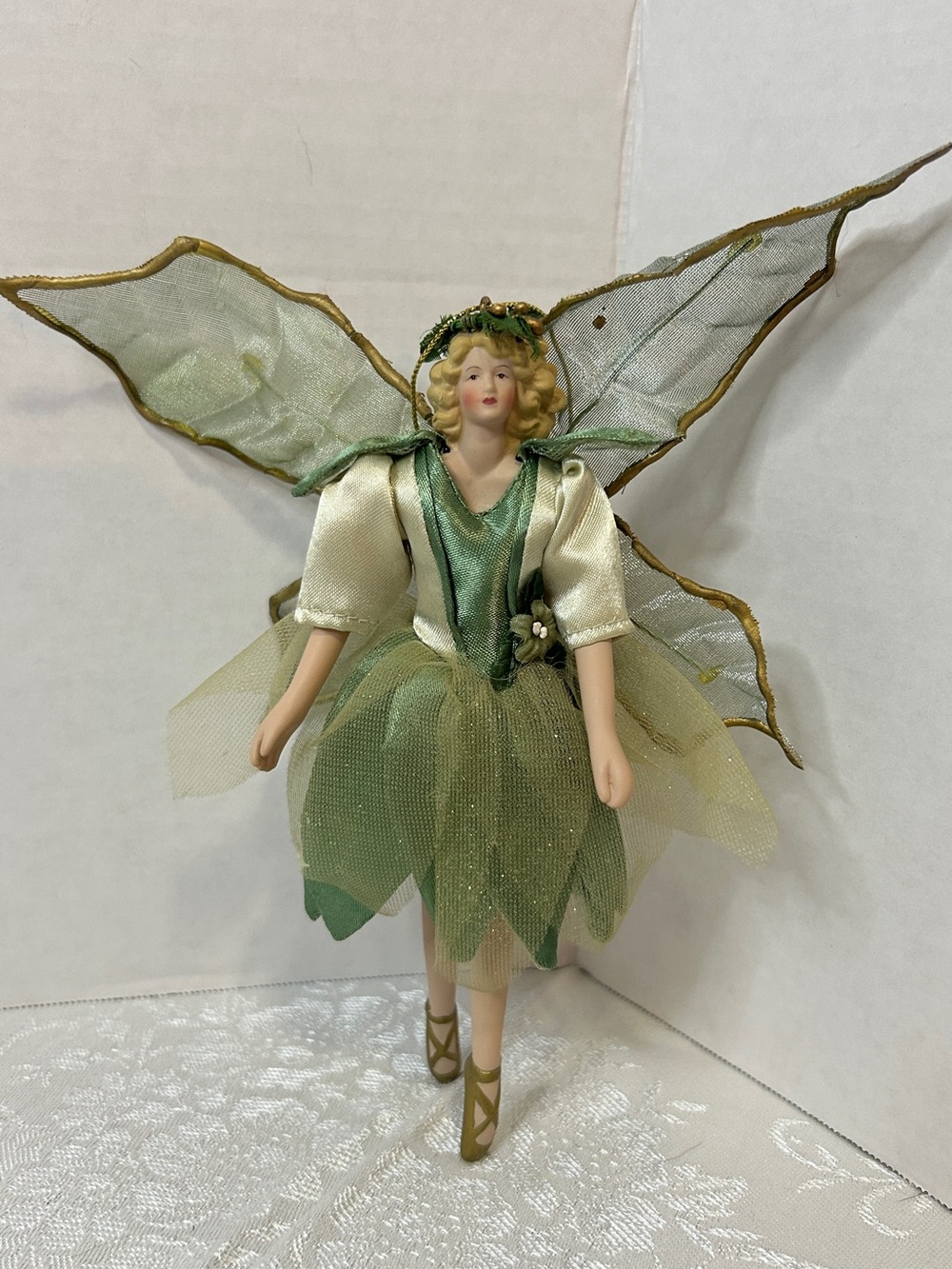 Vintage Avon Green Fairy Kids Costume Dress with Wings